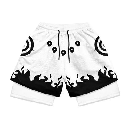 Lifting Relief Anime Naruto Compression Shorts White