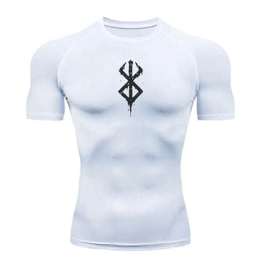 Lifting Relief Anime Berserk Compression Shirt White